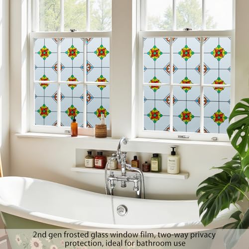 Image of DKTIE 2nd Gen Frosted Glass Window Privacy Film Art Deco 17.7in X 78.7in