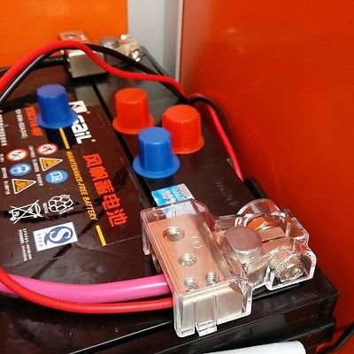 Wiring Connecting Terminals - 2pcs(- and +) Car Battery Terminal Clamp Copper Alloy Connector with Cover