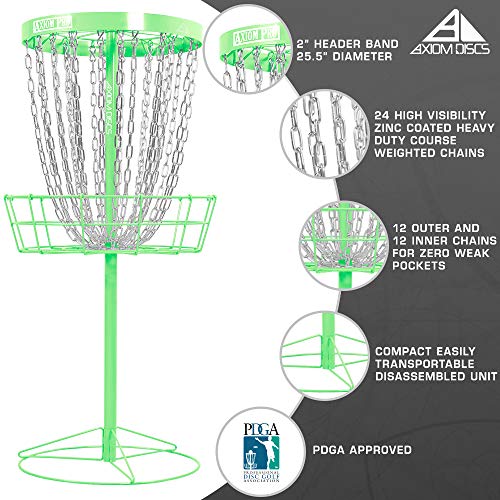 Axiom Discs Pro 24-Chain Disc Golf Basket - Lime #TOP1