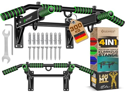 KESSER® 4in1 Klimmzugstange zur Wandmontage rutschfesten Griffen...