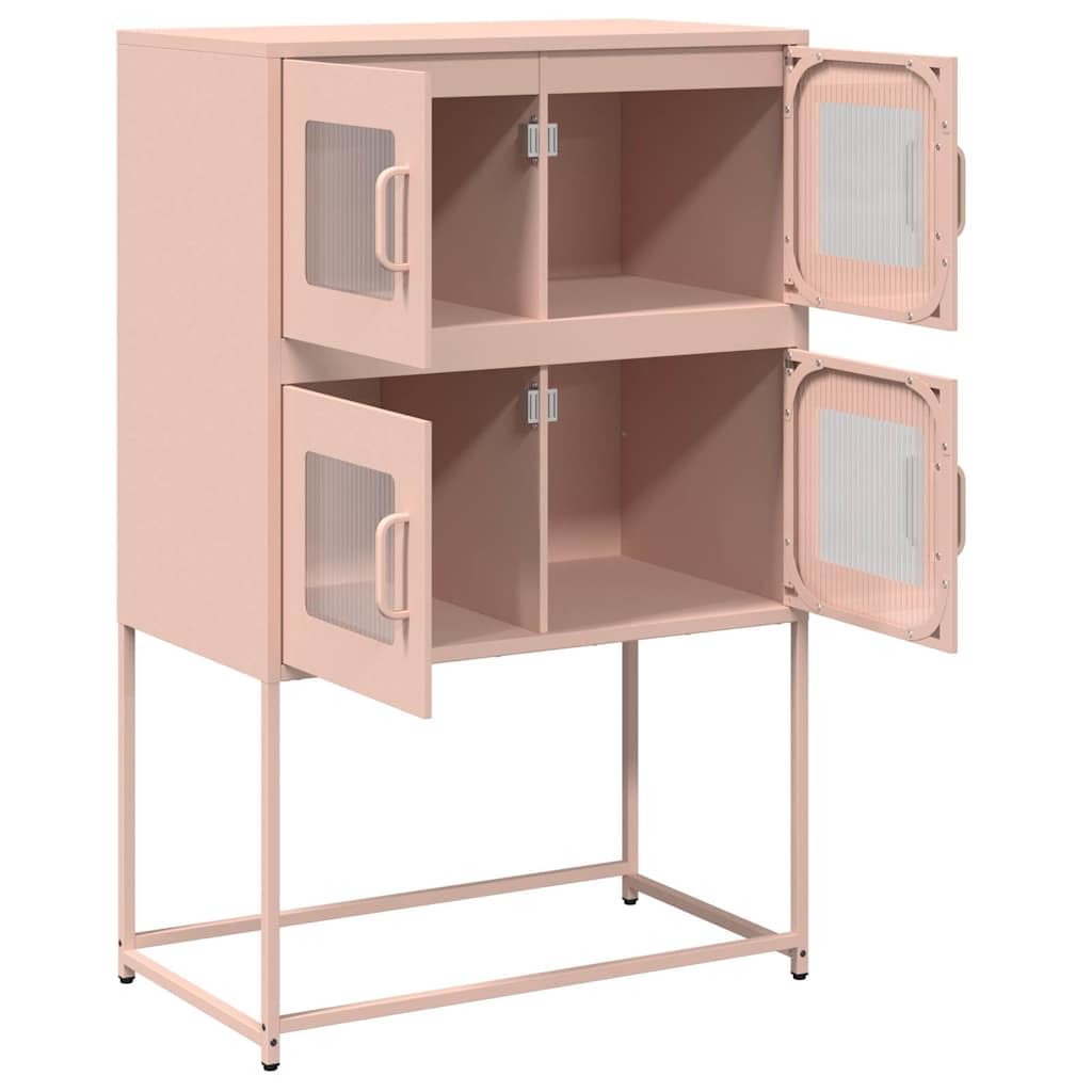 vidaXL Highboard Rosa 68x39x107 cm Stahl, Sideboard, Seitenschrank, Aufbewahrungsschrank, Schrank, Sideboard, Hochschrank, hohes Sideboard