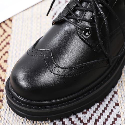 Oxford Shoes for Women Women's Oxford Shoes Platform Classic Lace Up Loafers Comfortable Dress Business Casual Work Office Oxfords Shoe for Ladies - Image 6