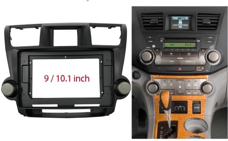 9/10 Inch Car Radio Frame Kit Compatible with Highlander 2008-2013 Audio Stereo Dash Panel Mounting Center Console Holder Bezel(10.1 inch,Model B)