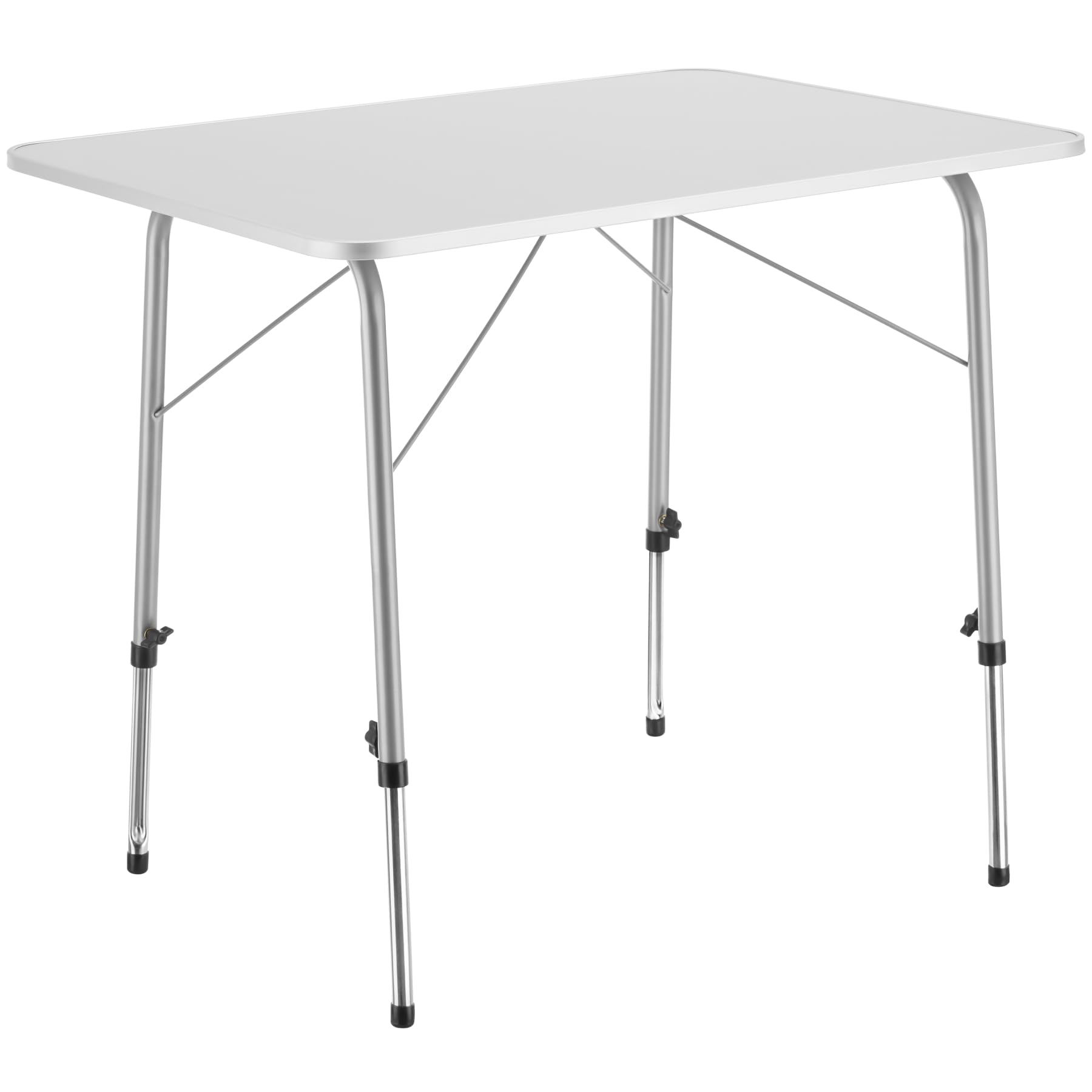tectake® Mesa Plegable, Mesa Camping Plegable con Altura Ajustable, Mesa Jardín Exterior con Bordes de Aluminio, Tablero MDF, Fácil Limpieza, Ideal Acampadas, Jardín, Terraza, Picnic, 80x60x68cm
