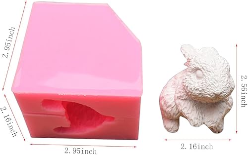 Miniatura 2 de Lanebudd - Molde de silicona para conejo, forma de conejo 3D, molde de silicona, herramientas para hornear, pastel y chocolate