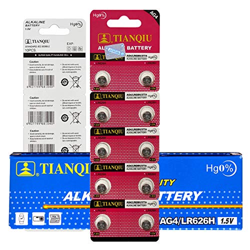 Tianqiu 10PCS Ag4 Lr626 377 Sr626Sw Batería Alcalina miniatura 2