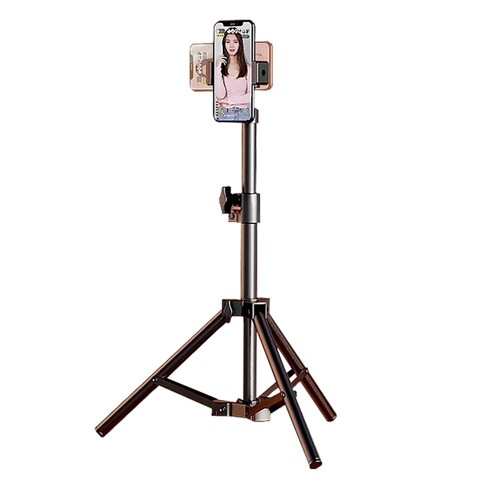 Supporto selfie live streaming Supporto per selfie da tavolo per streaming live in acciaio legato al carbonio per tutti i telefoni cellulari, treppiede per telefono live con clip per cellulare, stream