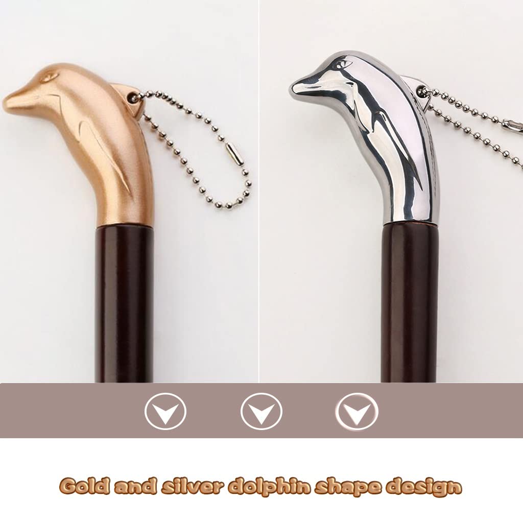 Calzador Mango Largo para Personas Mayores Hombres Delfín Dorado y Plateado de Lujo Calzador Extra Largo, Ayudante de Zapato de Hombre Perezoso de aleación de a(Oro 60 * 6cm)