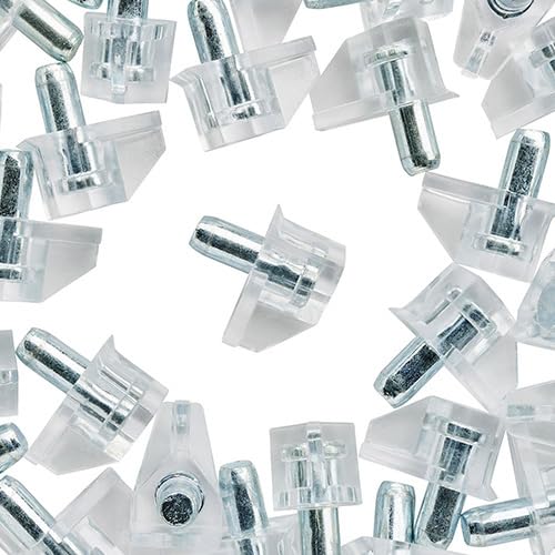WidgetCo 5mm Clear Shelf Pins, Shelf Supports, Architectural Finish (Qty 250)