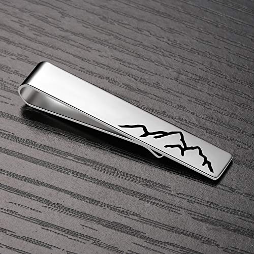 Ukodnus Mountain Tie Bar - Groomsmen Tie Bar Outdoor Enthusiast - Adventure Tie Clip - Explore Tie Clip - Graduation Gift for Him - Gift for Boyfriend2