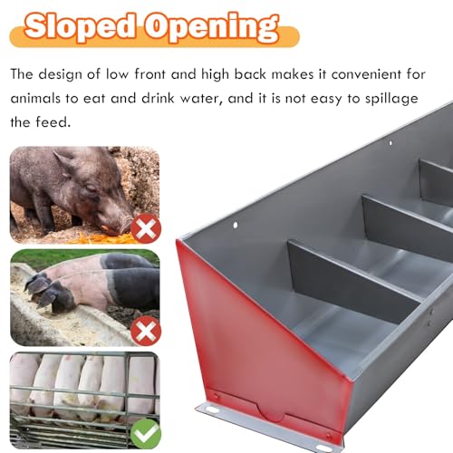 Comedero y bebedero de acero inoxidable para animales, 2 en 1, para cabras, cerdos, caballos, ideal para pastos y uso en granjas