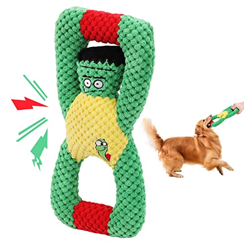 BAPSOUZU Dog Toys for Medium Dogs/Plush Tug of War Dog Toy/Squeaky Dog Toys for Small Dogs/Stuffed Dog Toys Durable/Puppy Teething Chew Toys Interactive/Crinkle Dog Pull Toy Christmas/Zombie