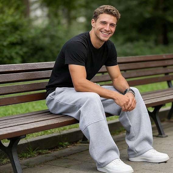 Image of Mens Baggy Sweatpants Casual Wide Leg Pants
