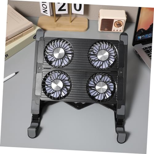 Soporte refrigerado para laptop portátil, elevador de escritorio con ventiladores silenciosos y eficientes para uso en casa y oficina miniatura 7