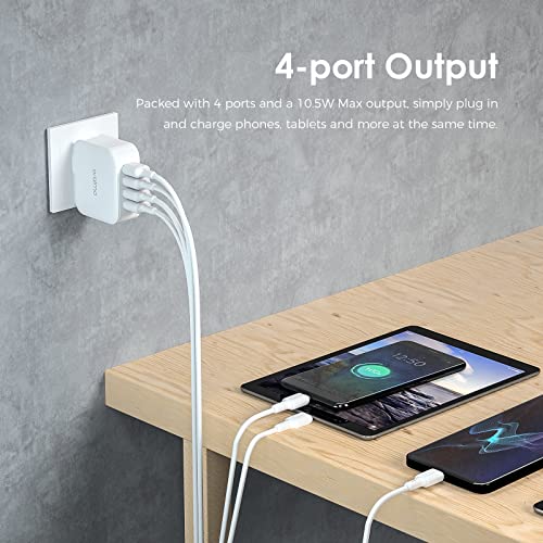 Image of Oraimo 25.5W 4 Ports USB Charger, 5.1A Wall Charger Phone Adapter Compatible for iPhone 13 /13 Mini /13 Pro Max /12 /12 Pro Max, iPad mini /Pro, Pixel, Galaxy, Airpods Pro (Black)