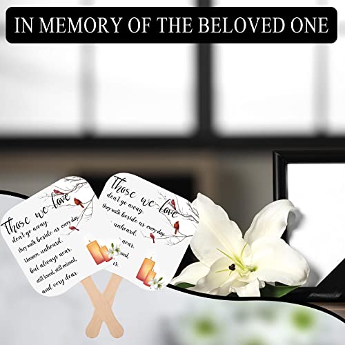 Image of Sherr 50 Pcs Funeral Sympathy Memorial Gifts Favor Bulk Christian Church Fans Handheld Memorial Service Favors Those We Love Don't Go Away Decoration