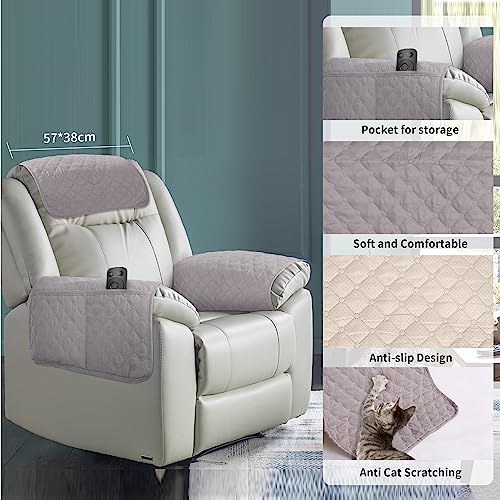 Kaket Armrest, Headrest Cover for Recliner Sofa 3pcs Waterproof Chair Covers, Nonslip Slipcover Furniture Protector Recliner - Image 2