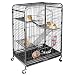 SUPER DEAL 37.2'' Ferret Cage Chinchilla Sugar Glider Guinea Pig Small Animal Cage - 4 Tiers - 3 Ladders - 2 Front Doors - Food Bowl - Water Bottle - Slide Out Trays - Swivel Casters (2019 Pro)