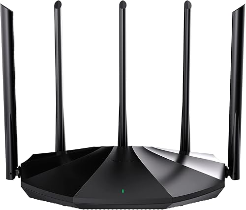 Tenda Router WiFi 6 para el hogar, enrutador Gigabit de doble banda AX1500 para Internet inalámbrico, cobertura de largo alcance con 5 antenas de