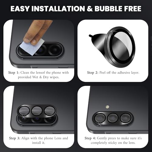 Image of FIRST MART Black Camera Ring Guard Protector for Samsung Galaxy A17, Samsung M17 and F17 | Tempered Glass with Metal Alloy Rings, HD Clear, Scratch Resistant, Case-Friendly | Pack of 1