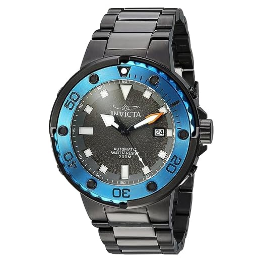 Invicta Men's Pro Diver Automatic-self-Wind Diving Watch with Stainless-Steel Strap, Black, 26 (Model: 24466)