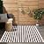 LEEVAN Black and White Striped Area Rug 3x5 ft Outdoor Patio Rugs Woven Washable Farmhouse Floor Carpet Front Porch Doormat for Bedroom/Courtyard/Laundry Room/Living Room