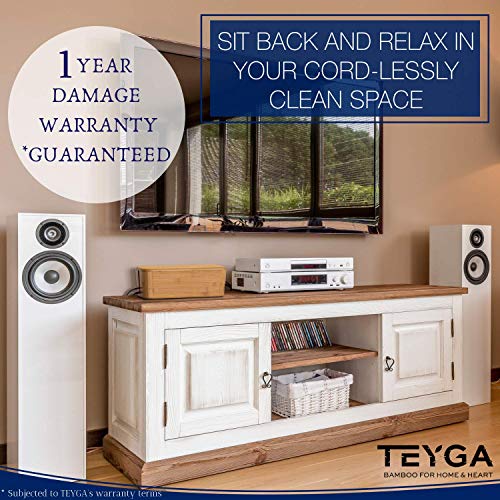 TEYGA Bamboo Cable Management Box - Stylish Cord Organizer Box Hides Power Strip and Keeps Cords Untangled - Surge Protector Cover Keeps Children Safe - TV Cord Box for Home and Office - Thumbnail 4