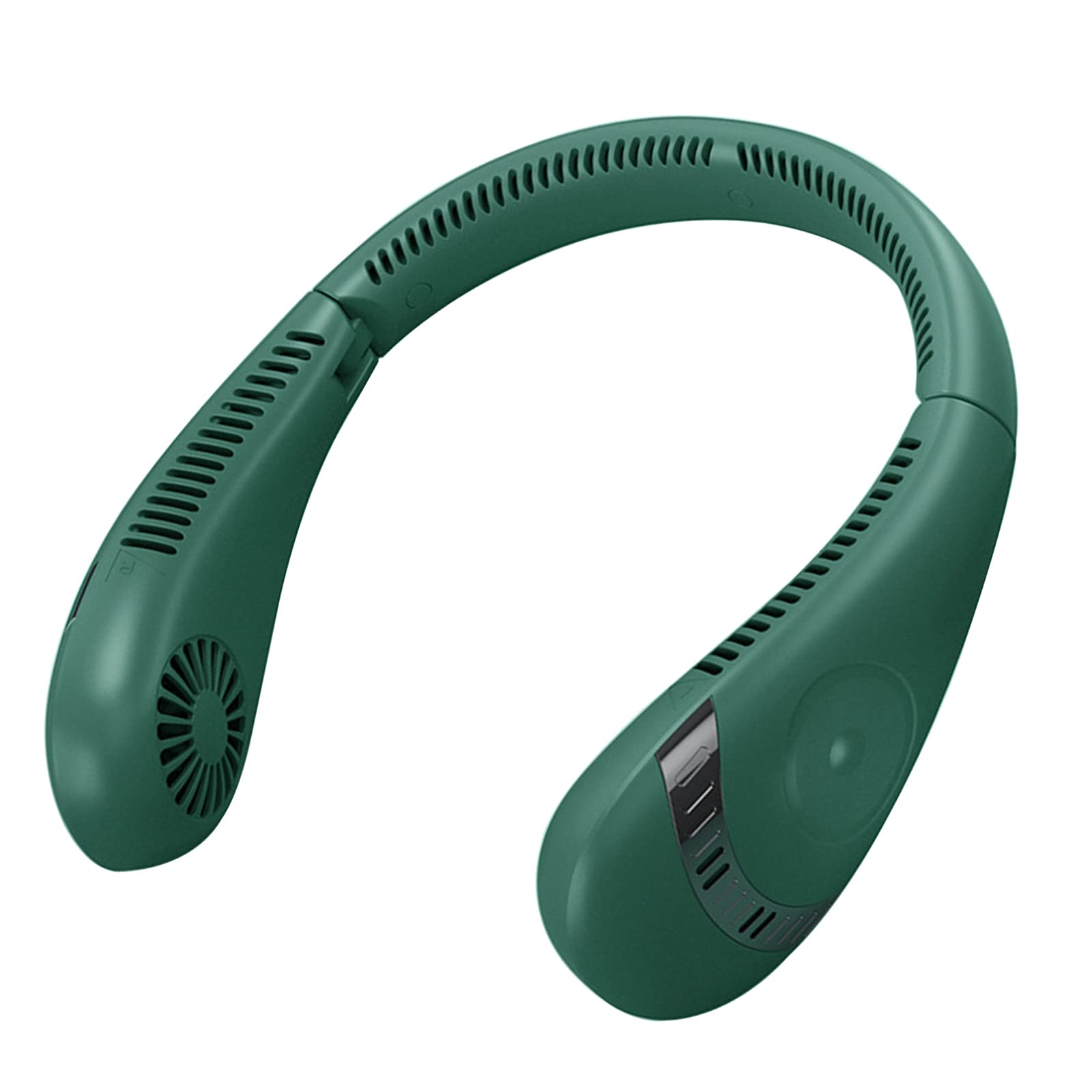 Portable Neck Fan,Upgraded Foldable Bladeless Neck Fan,5000mAh USB Rechargeable Battery Hanging Neck Fan with 360° Airflow,3 Speeds Adjustable Cooling Fan for Sports Outdoor (Standard, Green)