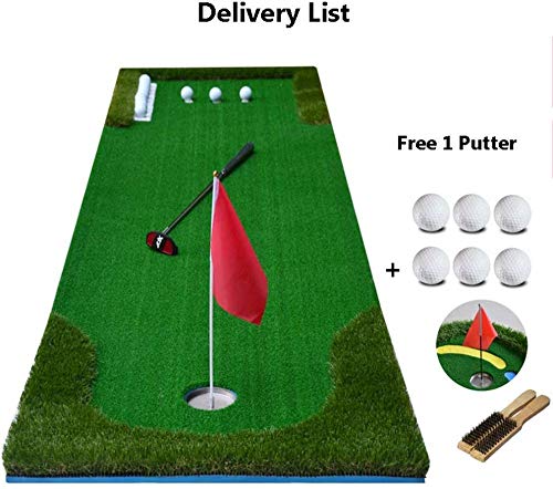 KAIXIN-Alfombra-De-Golf-Duradera-Alfombra-De-Golf-Duradera-para-Interiores-Y-Exteriores-Equipo-De-Ayuda-para-Entrenamiento-De-Golf-Profesional-Puttingmatte-con-Putter-Y-6-Pelotas-De-Practica