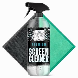 Screen Cleaner Spray | Large Cleaning Kit | 16oz Sprayer Bottle + (2X) XL Microfiber Cleaning Cloth | Phone, Laptop, iPad, iPhone, MacBook, Computer Monitor, TV, Touchscreen, Electronic Device Cleaner