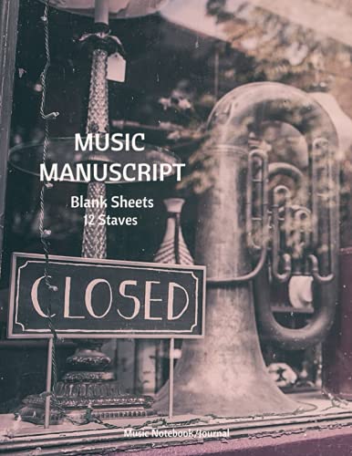 MUSIC MANUSCRIPT NOTEBOOK FOR SCHOOL: Blank Music Sheet Notebook/Journal. Makes a great Gift for Students, Composers & Songwriters.12 Staves per page - 8.5 x 11 inches. image 2
