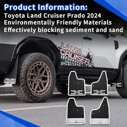 Image of Suitable for 2024 Prado Land Cruiser LC250 /J250 Specific Mudguards, No-Drilling Installation, Flexible and Durable, Protect The Car Paint and Prevent Mud and Sand (Four Wheel Mudguard)