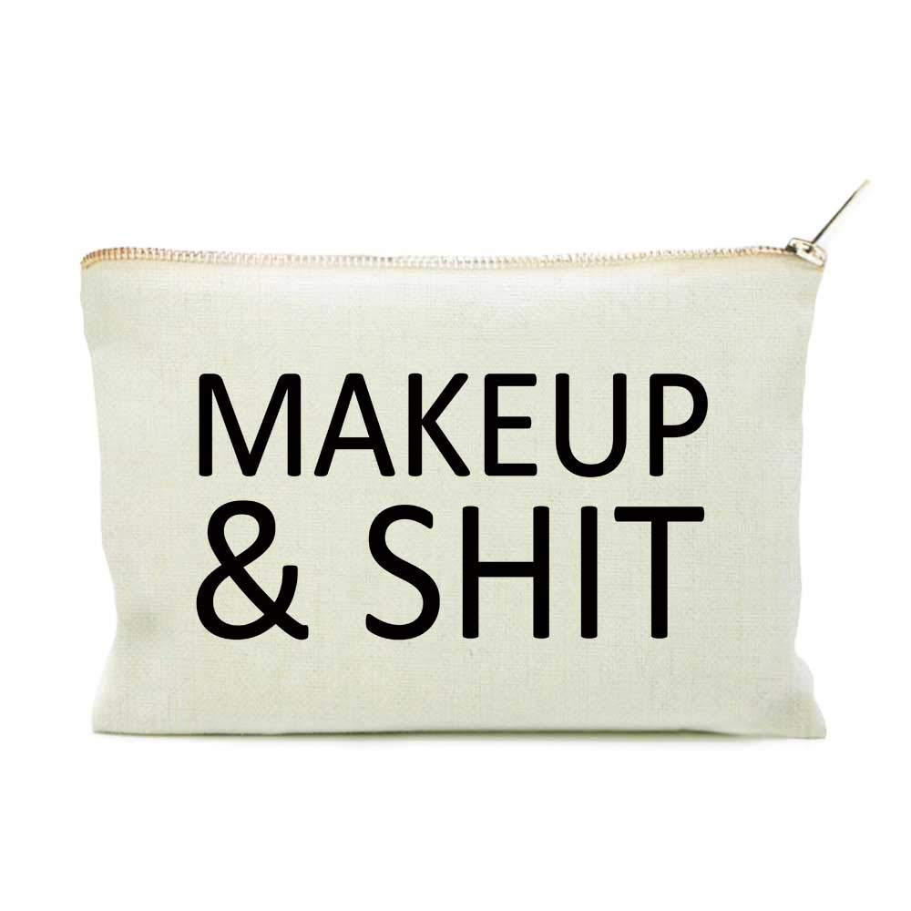 Linen Makeup Bag Funny Makeup Bag Makeup Storage Toiletry Bag Funny Accessory Bag Gift for Friend
