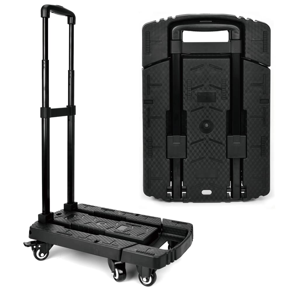 Acroma Folding Luggage Cart, Hand Truck, Dolly Cart, Ideal for Travel, Moving, Shopping, and Package Delivery in Offices and More (500lbs Heavy Duty with 6 Wheels)