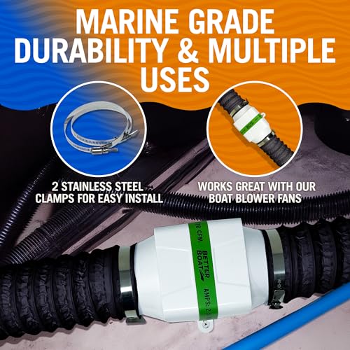 Image of Boat Blower Hose, 3 Inch Marine Exhaust Hose, 10 Ft Flexible PVC Duct | Bilge, Engine Compartment, Galley, Head, or Dryer Vent, Black