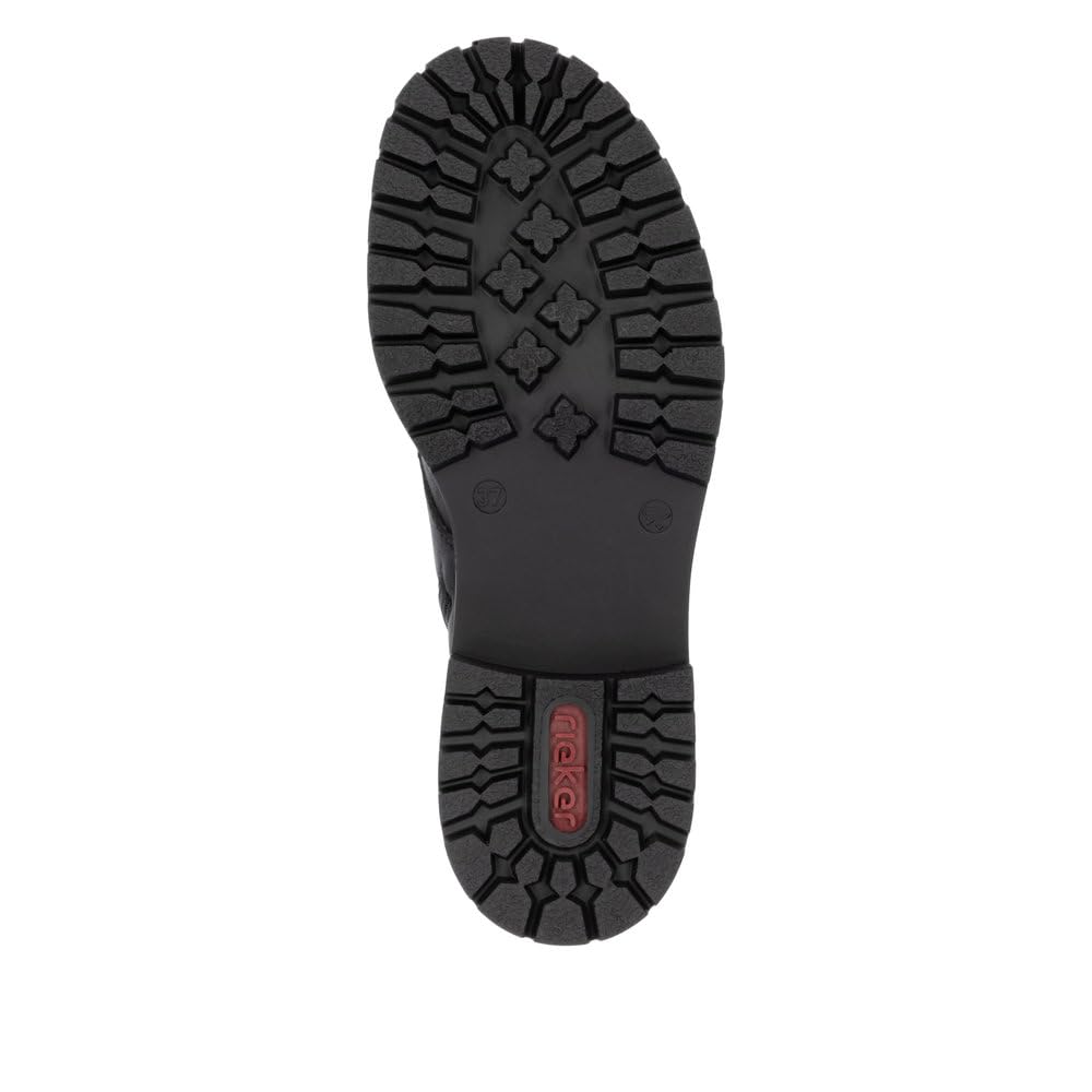 Rieker 72617-00 Damen Schnürboot Synthetik schwarz/Leo schwarz/Leo