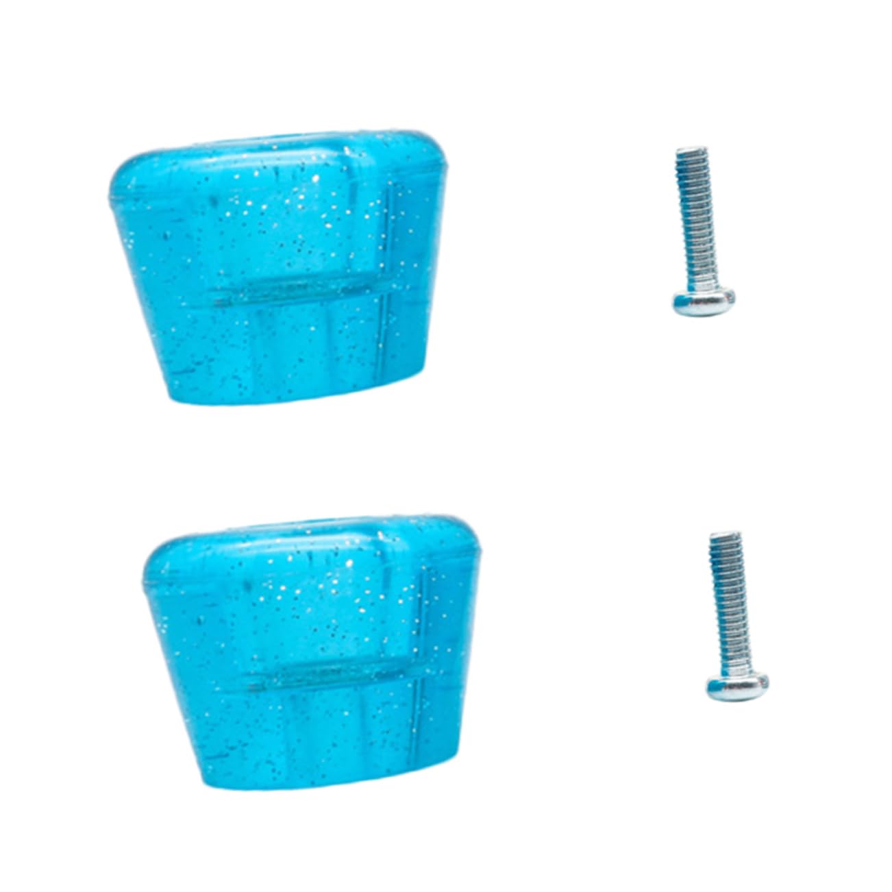 ibasenice Set Freno Pattini a Rotelle Doppio Blocco, Fermapattini Trasparente Blu Viti, Antiscivolo e Resistente, Accessorio per Pattinaggio su Rotelle e Training Sicurezza