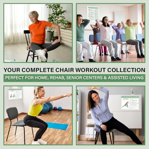 Tableau d'exercices assis en douceur et programme gym sur chaise senior - 2