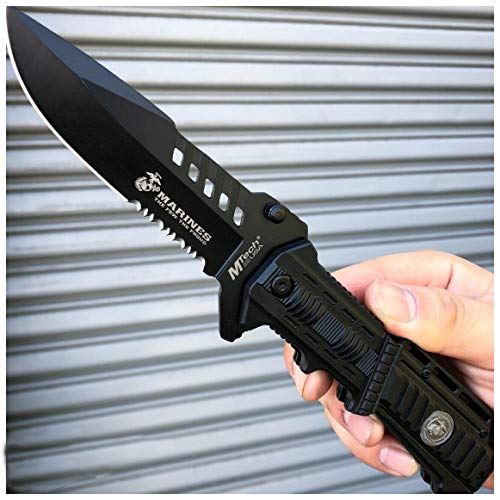 9" MTECH USMC Marines Spring Assisted Open Tactical Rescue Folding Pocket Knife BL