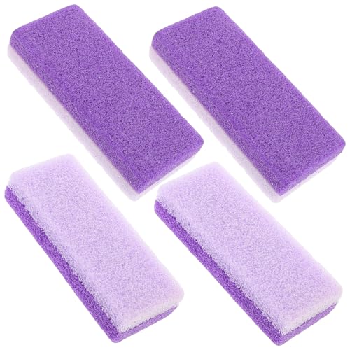 OUNONA 4Pcs Purple PU Foot Rasp Exfoliators Dual Sided Tools for Safe Removal and Dead Skin Scrubbing Comfortable Foot Care for Men Women