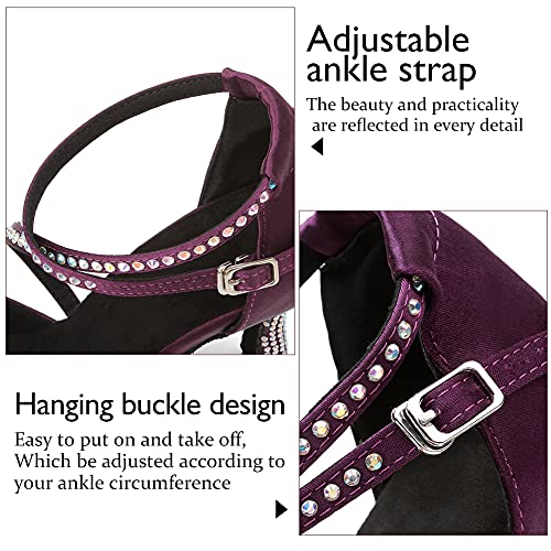 HIPPOSEUS Scarpe da Ballo Latino da Donna Viola