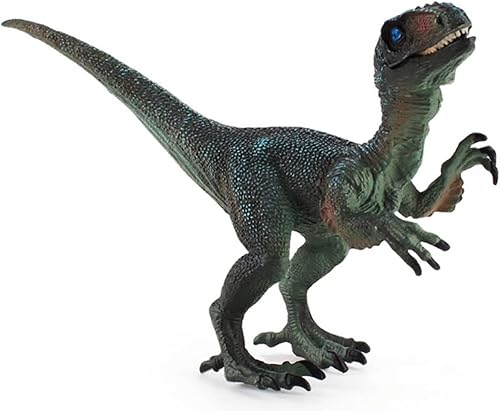 Figura de velociraptor de juguete de dinosaurio con mandíbula móvil, figuras de animales de animales de animales de juguete para regalo de