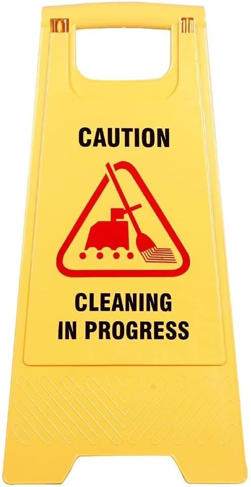 Generic Miracle™ Yellow 24" x 24" Plastic Caution Sign Board, Cleaning Progress Sign, Caution Standing Board, Cleaning Sign Board, Caution Board, Safety Floor Signs (PACK OF 1)