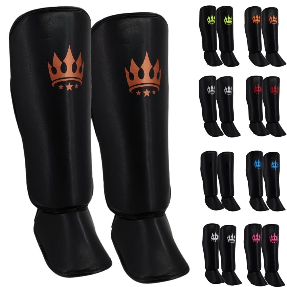 Playerz Adult Element Shin Guards – Premium Leg Protection for MMA, Muay Thai and Kickboxing – Lightweight, High-Impact Shin Pads With a Non-Slip Design for Men and Women