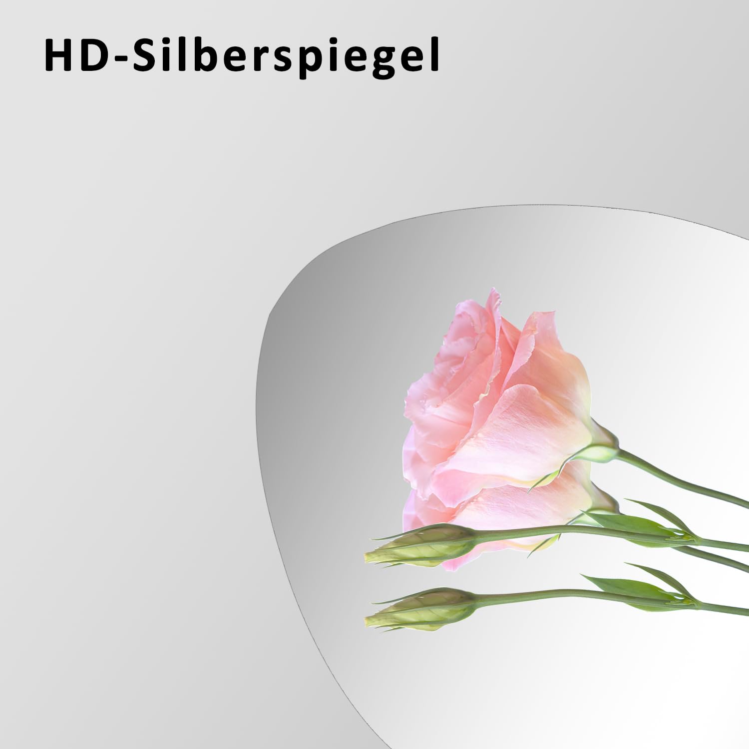 Boromal Asymmetrischer Badspiegel mit Beleuchtung 80x80cm LED Asymmetrischer Spiegel mit Beleuchtung Spiegel mit Licht Badezimmer Wandspiegel mit Touch-Schalter, 3 Lichtfarbe Dimmbar