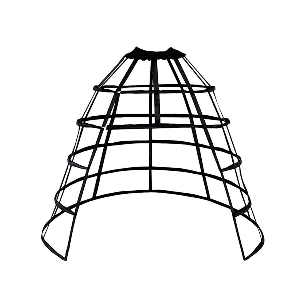 SSDH 5 Hoop Vintage Crinoline Cage Pannier Skirt Victorian Bustle Baroque Dress Petticoat Underskirt Costume (UK, Alpha, One Size, Regular, Regular, Black)