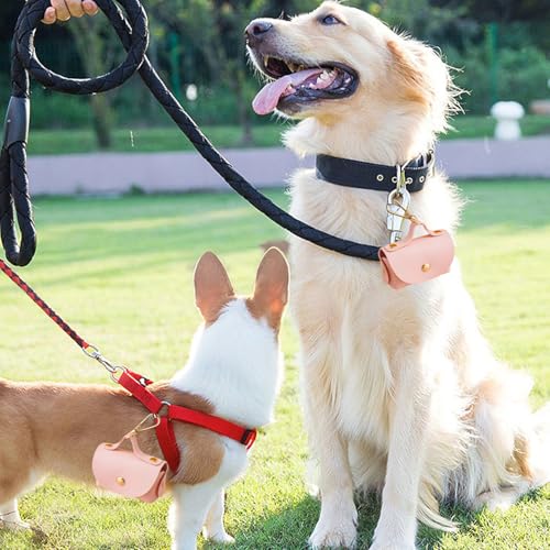 Dispenser sacchetti cane - Porta sacchetti perdite zero in PU | Accessorio con fibbia sicurezza per rifiuti canini | per parchi, campeggio, viaggio, casa e aree pubbliche