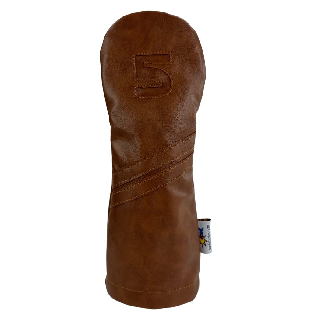 Sunfish Brown Leather Fairway 5 Wood Golf Headcover