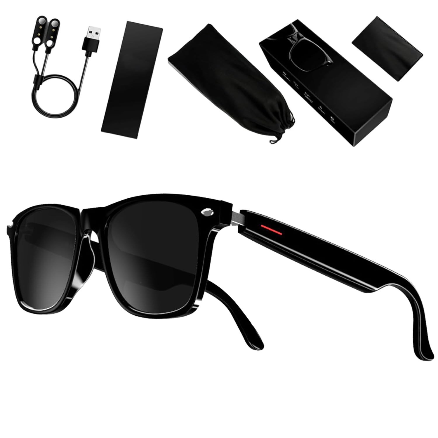 Smart Glasses Listenable Songs, Wireless Headphone Sunglasses，Shades for Women & Men, 3in1 Smart Sunglasses that Play Music (Full Frame Sun Lens), Full Frame Sun Lens, Full Frame Sun Lens-image-43