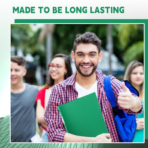 Image of Skyygemm 12 Pack 1 Inch 3 Ring Plastic Binders, Bulk Flexible PP Binders for Classroom & School Supplies, Letter Size 8.5 x 11, Holds 240 Sheets with Interior Pocket (Green)